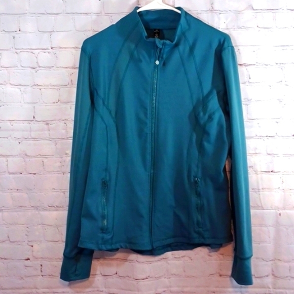 90 Degrees Woman's Active Blue Jacket Finger Holes XL - Picture 1 of 8